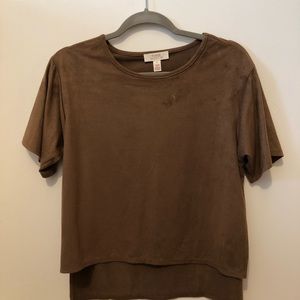 Brown Suede Crop